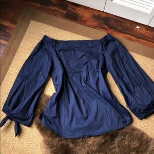 Navy Off the Shoulder